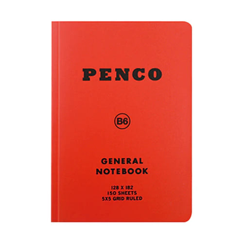 Soft PP Notebook - B6 - Grid Ruled - Red