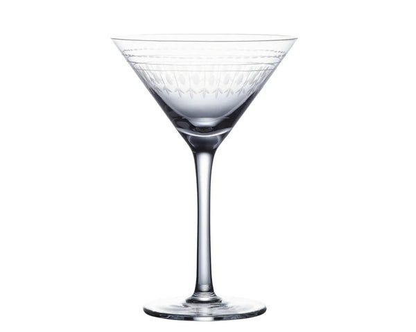 Martini Glasses with Ovals Design - Set of 2