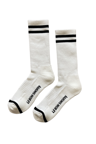 Extended Boyfriend Socks - Classic White