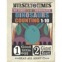 Jo & Nic’s Crinkly Cloth Books - Nursery Times Crinkle Newspaper - Dinosaur Counting