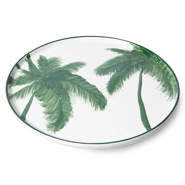 bold & basic Ceramics: porcelain dinner Plate palms green