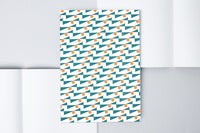 Limited Edition - A5 Layflat Notebook Ruled Pages - Enid print Turquoise/Red