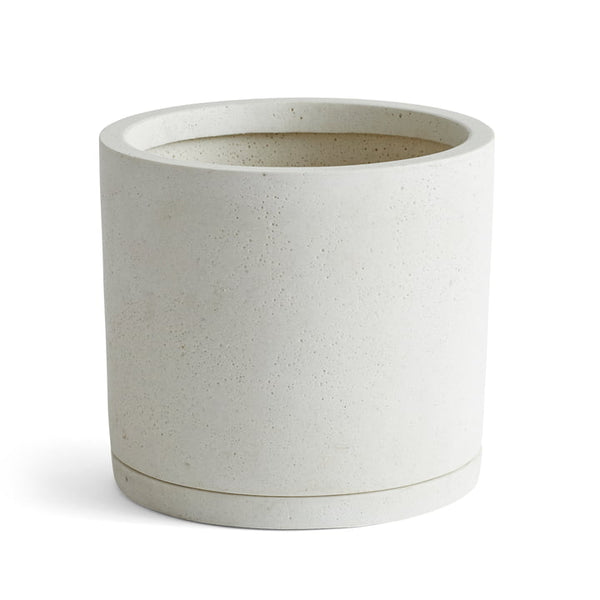 Plant Pot With Saucer - White - XXL