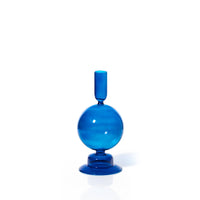 Glass Taper Candle Holder - Egyptian Blue