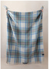 Recycled Wool Blanket in Stewart Muted Blue Tartan