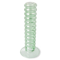 The Emeralds: glass candle holder L mint green