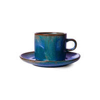 Chef Ceramics  Cup and Saucer  Rustic Blue