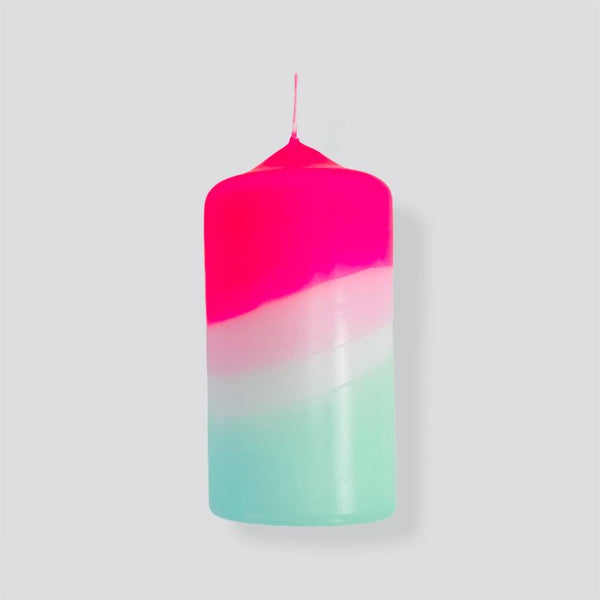 Pink Stories - Dip Dye Neon Pillar Candle