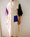 Waffle Bathrobe - Cream Multi