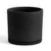 Plant Pot With Saucer - Black - L