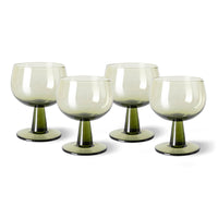 The Emeralds: Wine Glass Low Olive Green (set of 4)