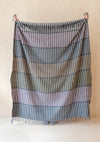 Recycled Wool Blanket in Blush Linear Check