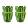 The Emeralds Ceramic Mugs ribbed green  set of 4 pieces