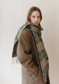 Lambswool Scarf in Moss Glen Check