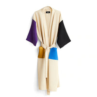 Waffle Bathrobe - Cream Multi