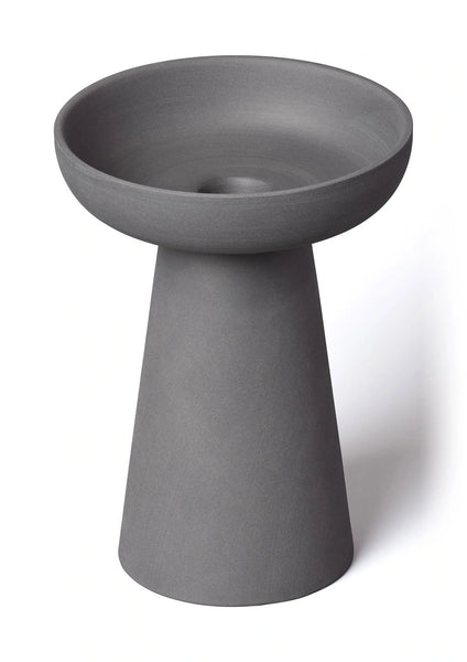 Porcini Charcoal Candle Holder in Matte Clay - Large