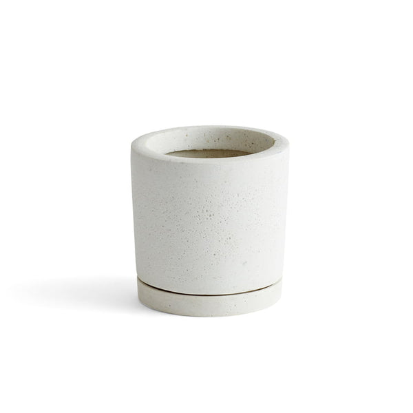 Plant Pot With Saucer - White - M