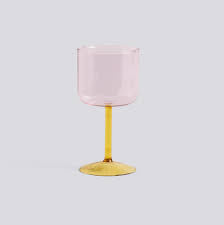 TINT WINE GLASS SET OF 2 0.25 LITRES PINK AND YELLOW