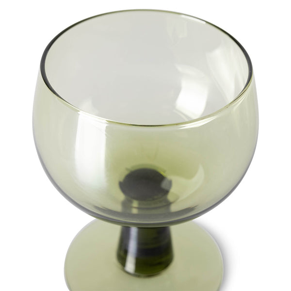 The Emeralds: Wine Glass Low Olive Green (set of 4)