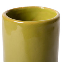 objects: Ceramic twisted Vaseglossy olive