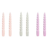 Twisted Candles - Light rose/ Light Grey/ Lilac