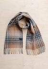 Lambswool Scarf in Camel Gradient Check