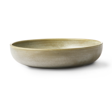 Kyoto Ceramics: rustic Deep Plate green/grey