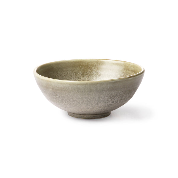 Kyoto Ceramics: rustic Bowl  Green/grey