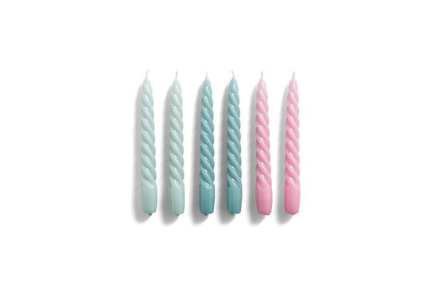 Twisted Candles - Arctic Blue/Teal/Pink