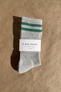 Extended Boyfriend Socks - Light Grey