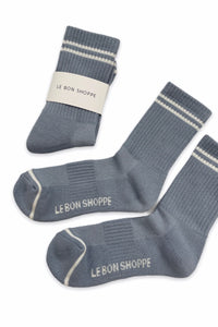 Boyfriend Socks - Blue/Grey