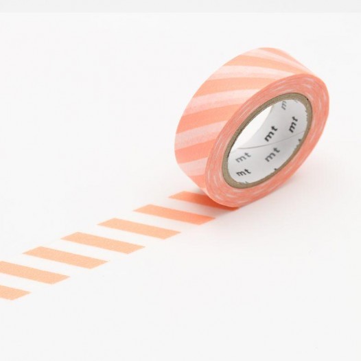 MT Washi Tape  - Stripe Salmon Pink